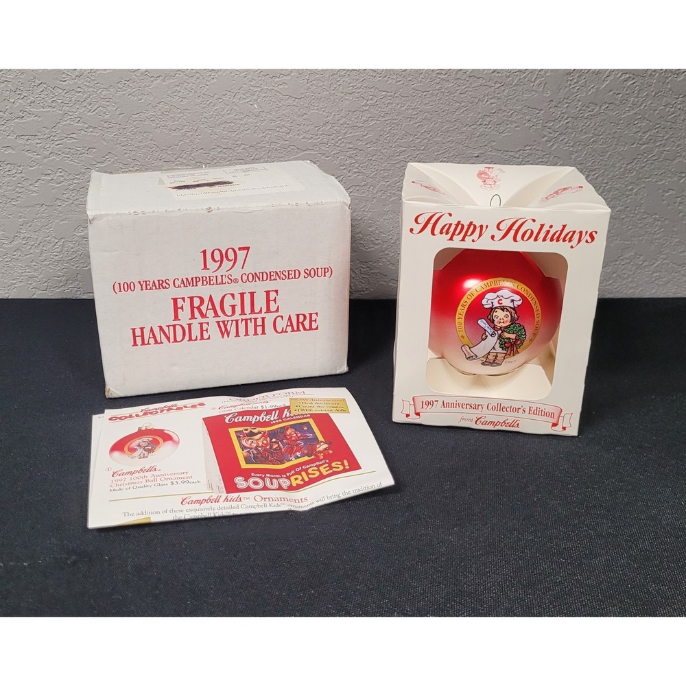 VTG 1997 Campbell's Soup 100 Anniversary Collector's Edition Christmas Ornament